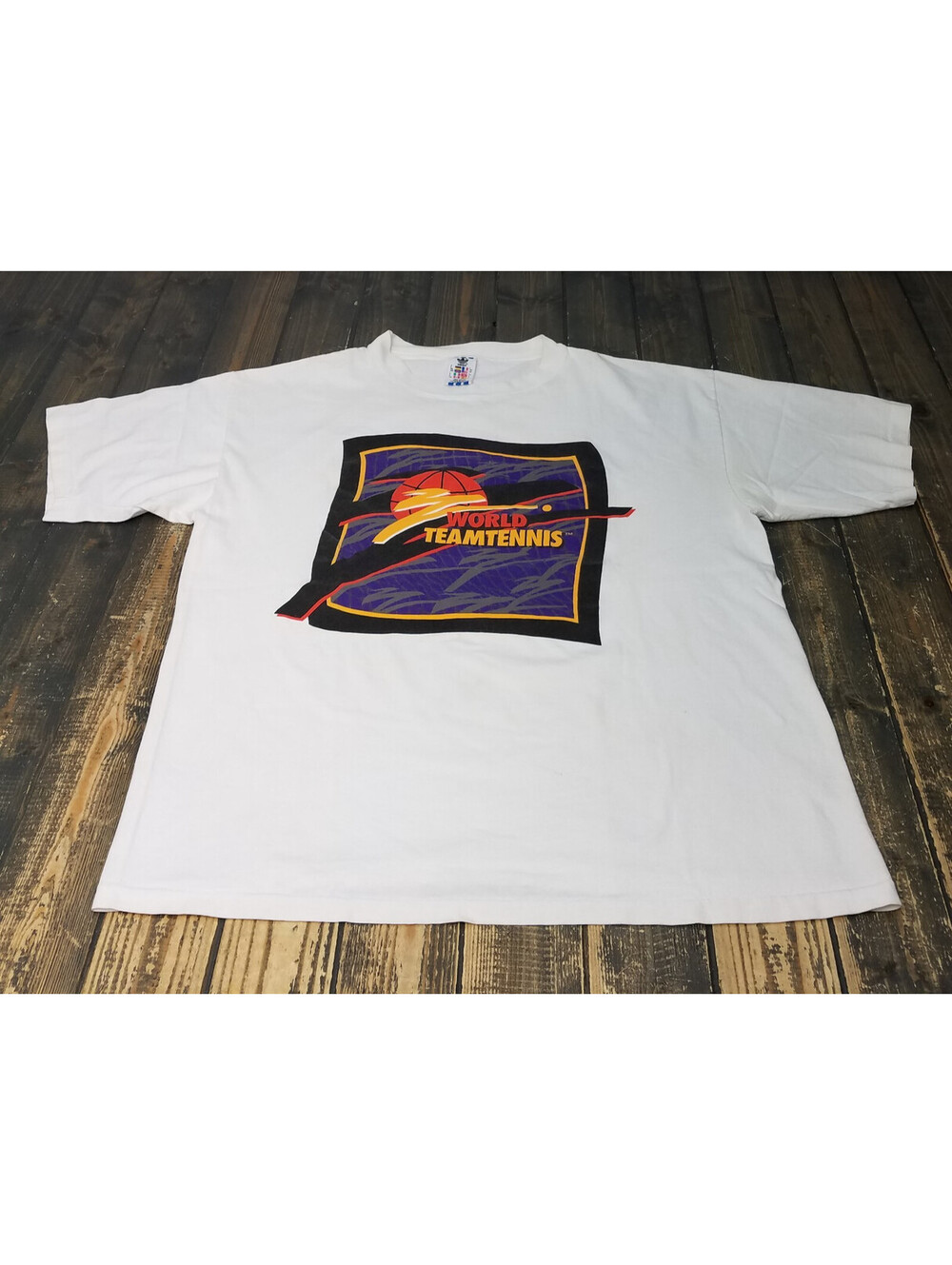 Vintage Adidas Tennis Team Shirt Men's Large White Graphic Tee USA Single Stich